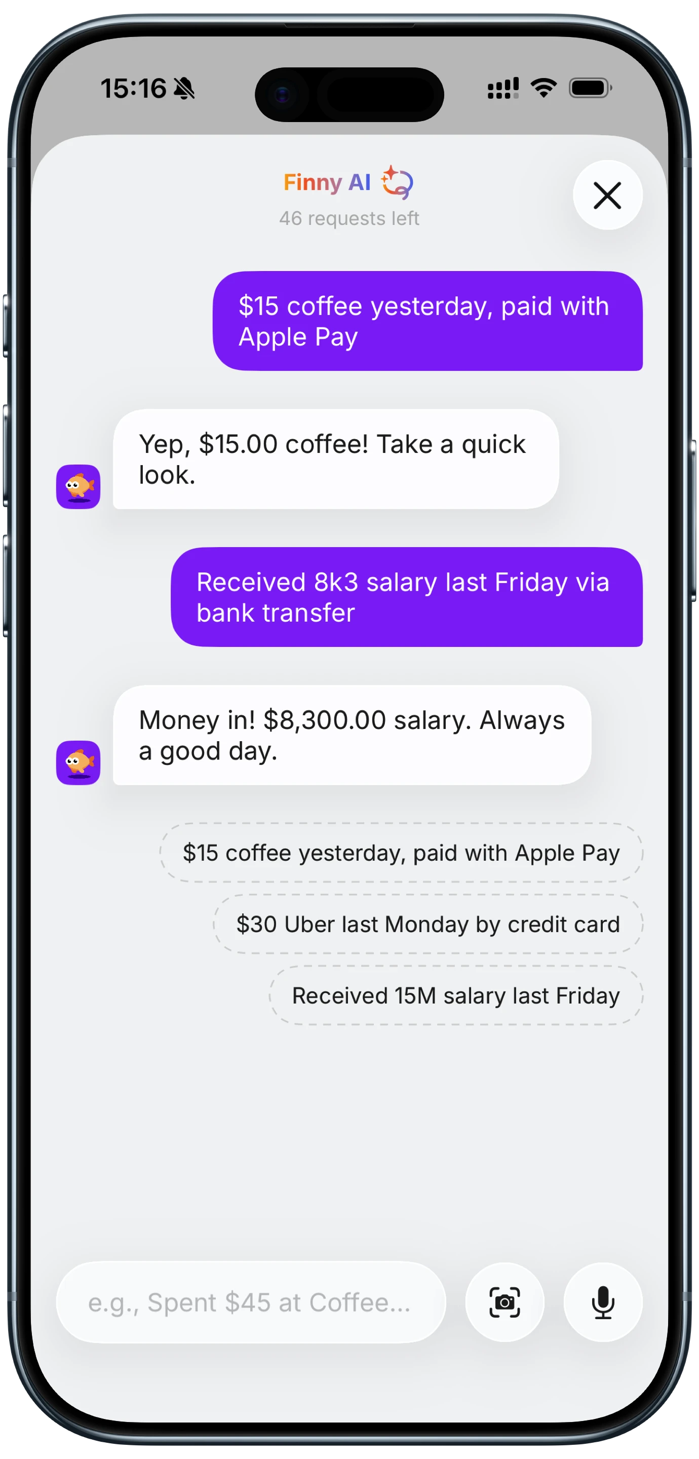 AI Text Input Screen
