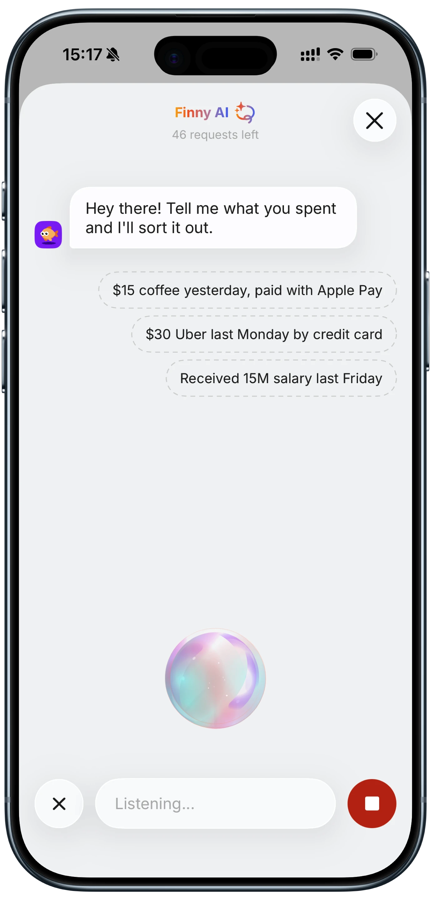 AI Voice Input Screen